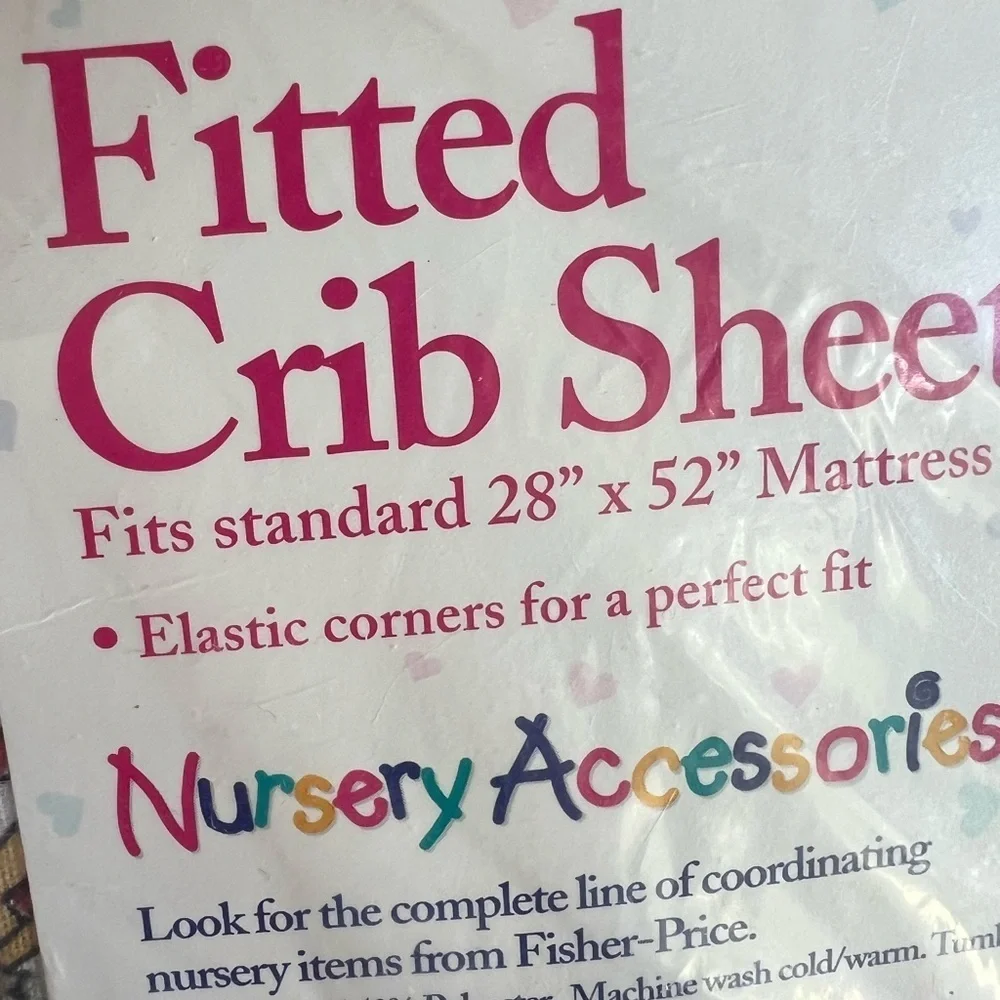 Vintage Crib Sheet Fisher Price/ Toddler Mattress Sheet‎ Standard 28 x 52 Inches